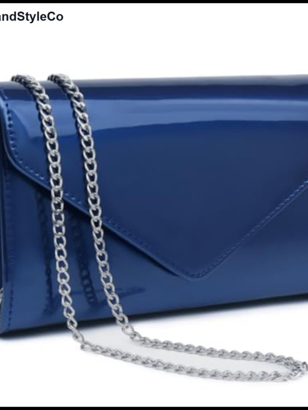 Vegan Leather Evening Clutch Purse with Detachable Chain Strap